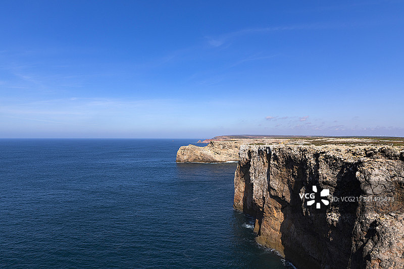 葡萄牙罗卡角的的壮观海崖地形图片素材