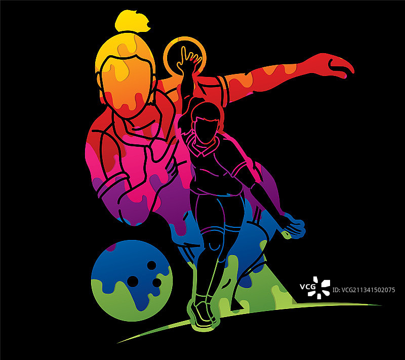 保龄球运动员卡通图片素材