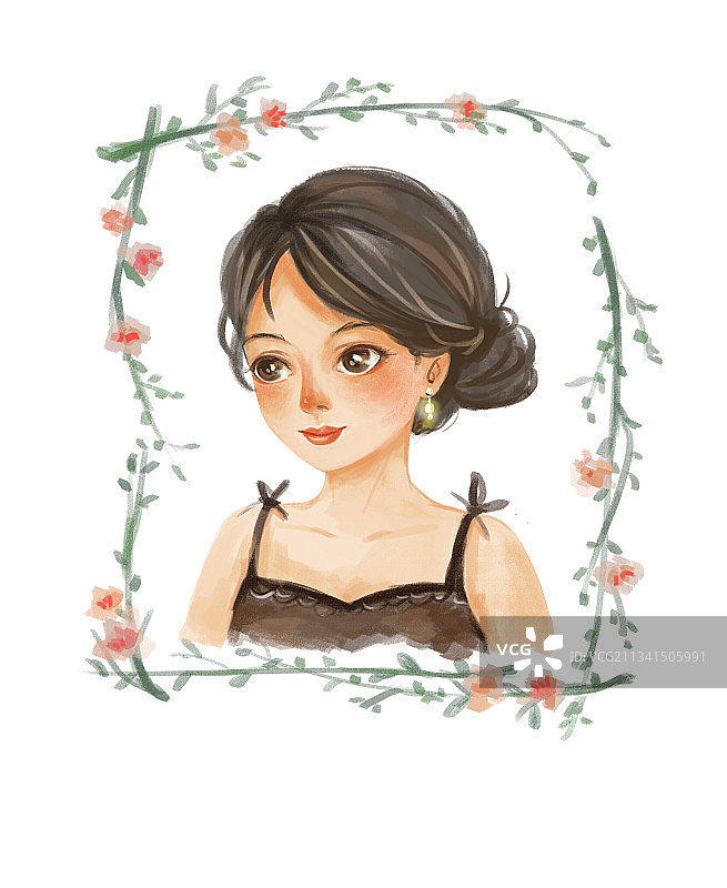 欧美风插画图片素材