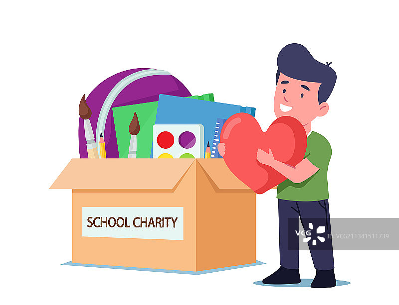 心中充满爱的小男孩图片素材