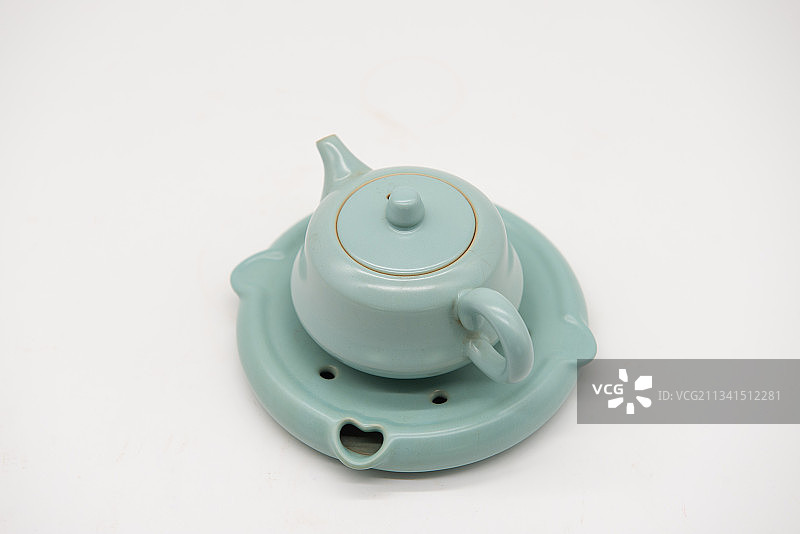 汝窑手工瓷壶图片素材