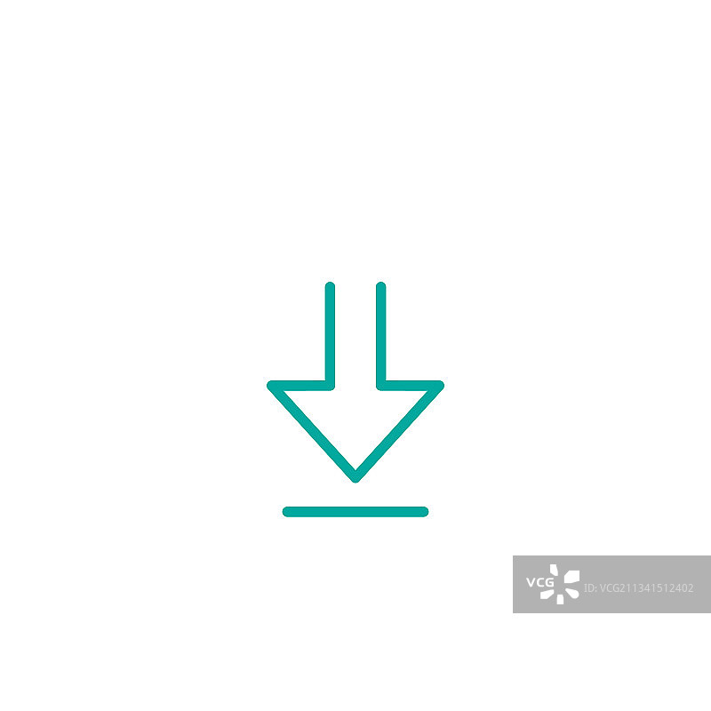 蓝色向下箭头下载图标图片素材