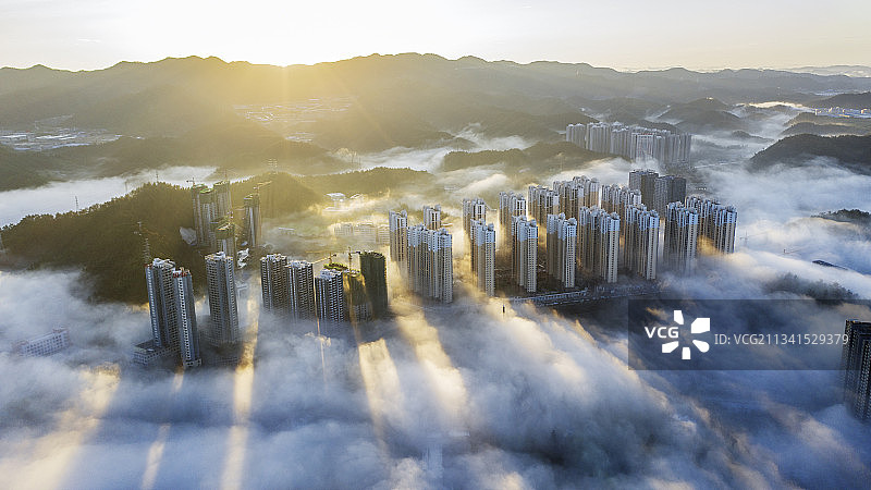 车城晨曦图片素材