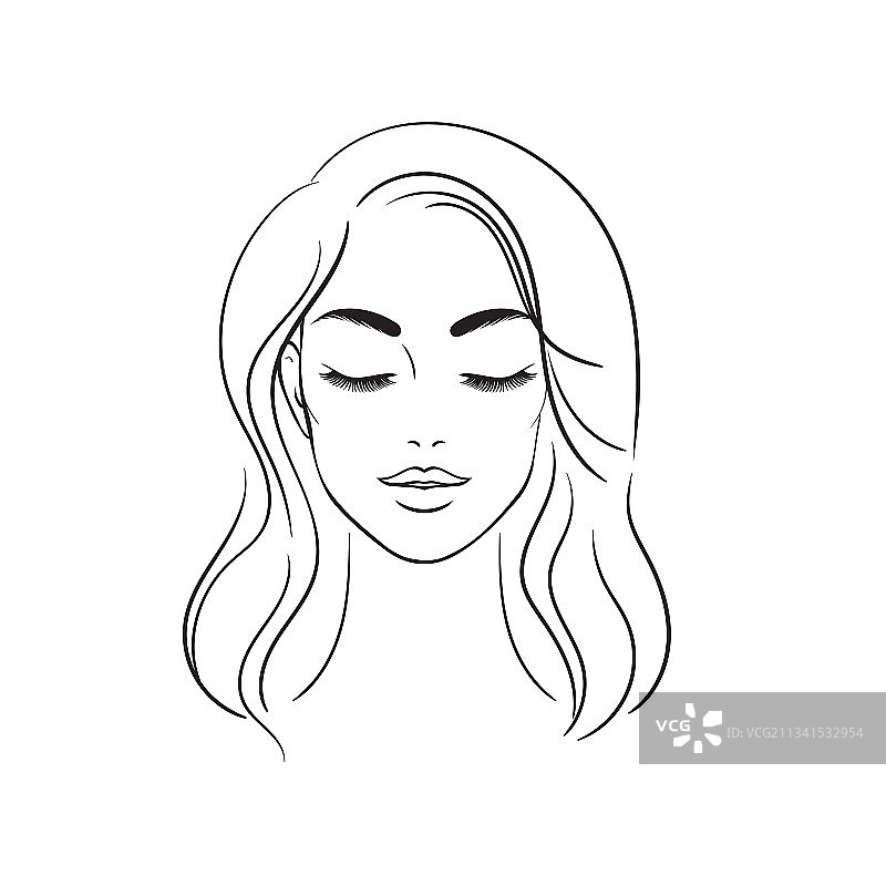 年轻女人的脸，美丽的女孩的脸，孤立图片素材