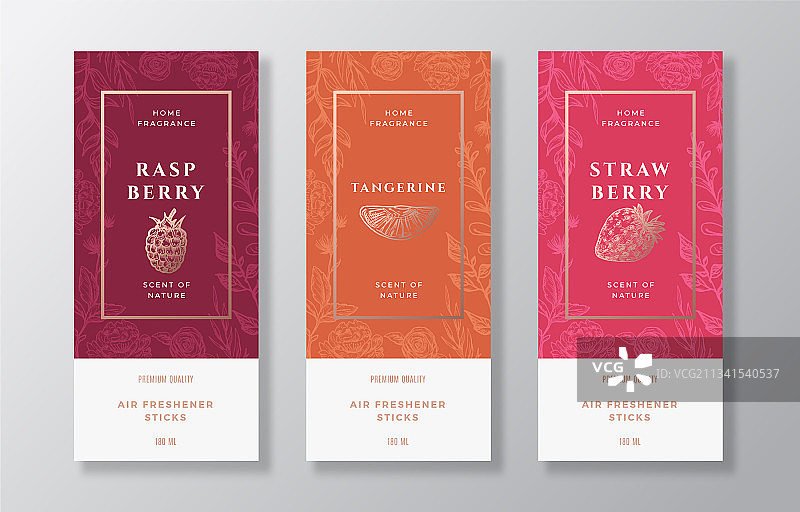 家居香氛标签模板套装图片素材