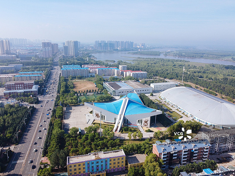 齐齐哈尔 铁锋区 地标 航拍素材 黑龙江 齐齐哈尔市 城市图片素材