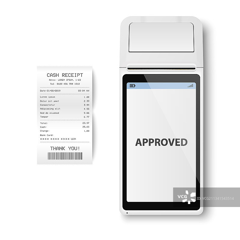 白色3D支付POS机图片素材