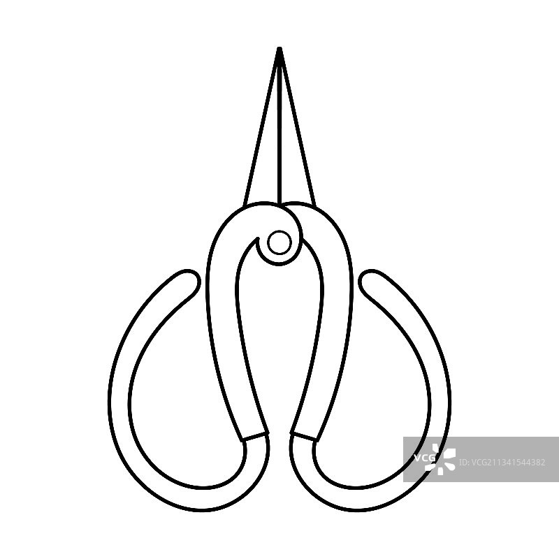 园艺剪刀轮廓简图图片素材