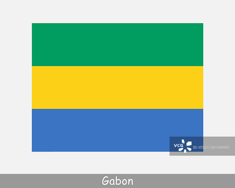 加蓬国家国旗横幅图标图片素材