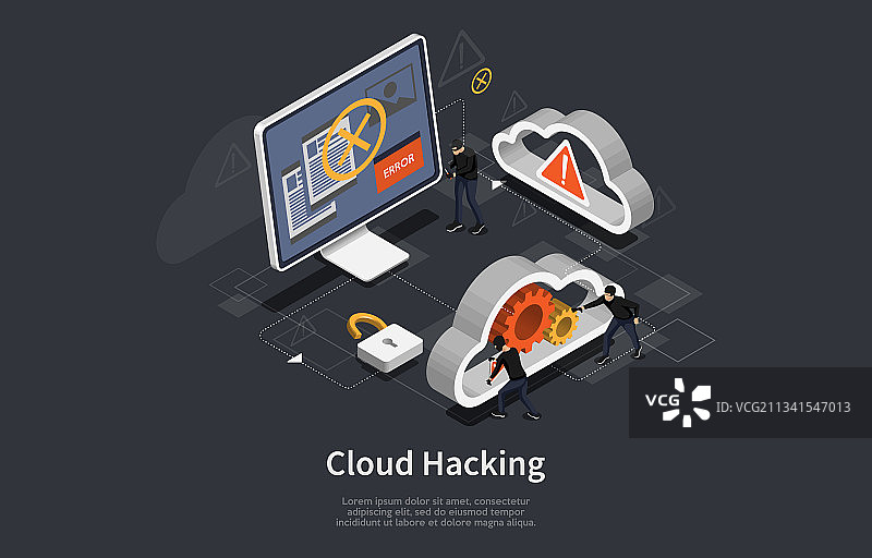 深色背景上的云入侵概念艺术图片素材