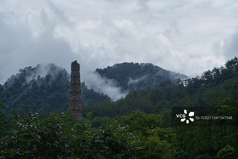 天台国清寺隋塔图片素材