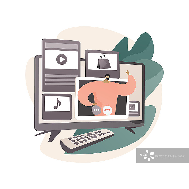 智能电视应用抽象概念图片素材