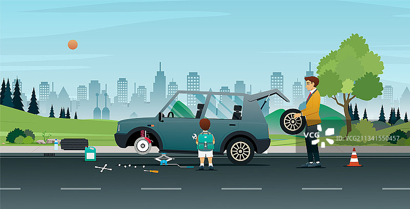 更换车轮图片素材