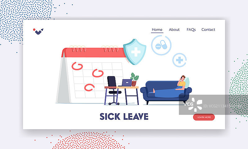 病假着陆页模板图片素材
