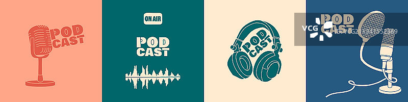 播客或广播节目封面合集图片素材