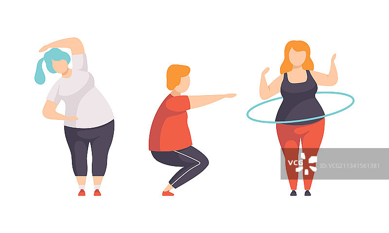 超重人群的运动合集图片素材