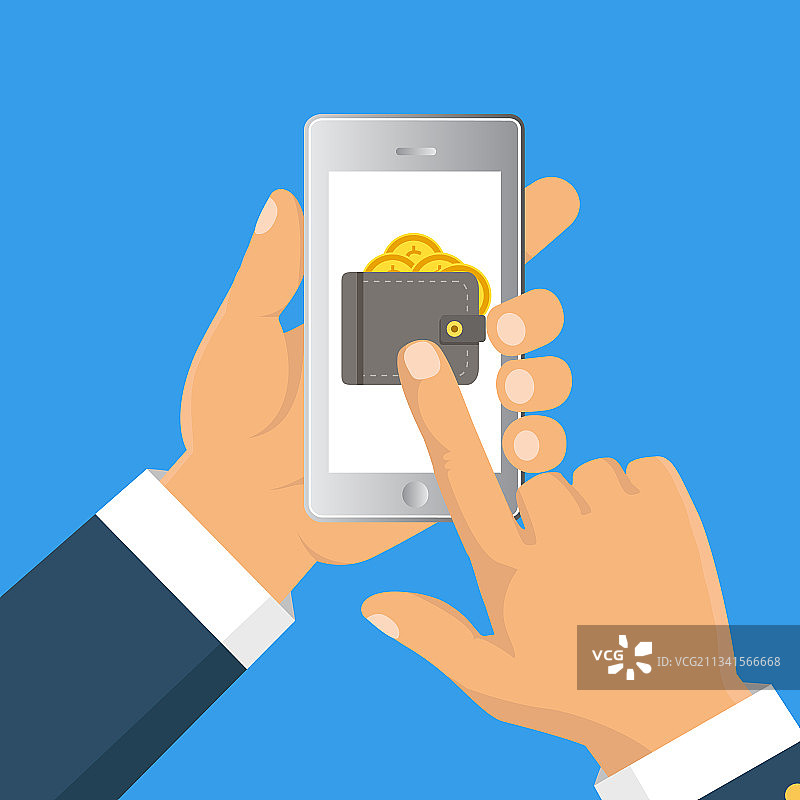 扁平卡通风格汇款图片素材