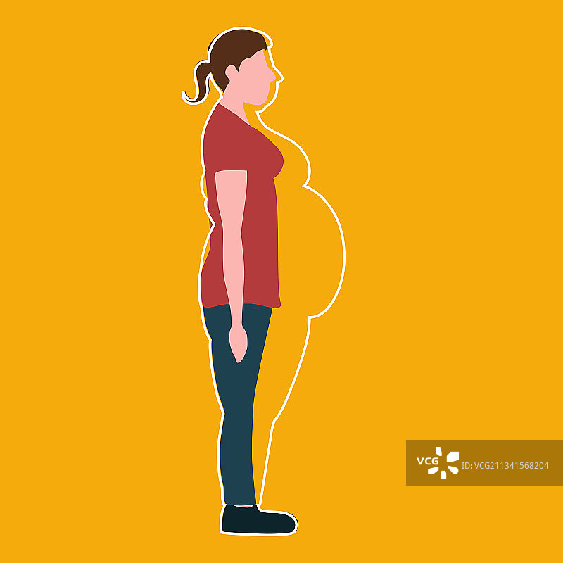 身材肥胖的瘦弱女子图片素材