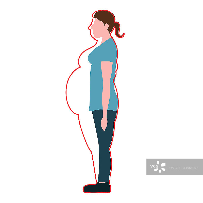 身材肥胖的瘦弱女子图片素材