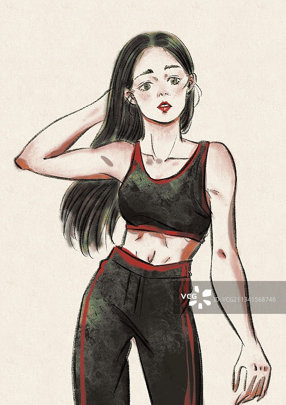 中国风运动女孩图片素材