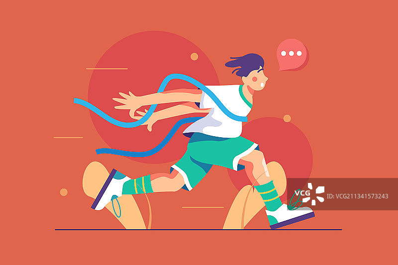 跑步者或运动员冲过终点线图片素材