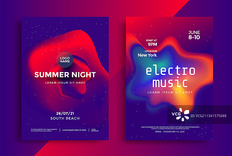 双色调电子音乐节设计图片素材