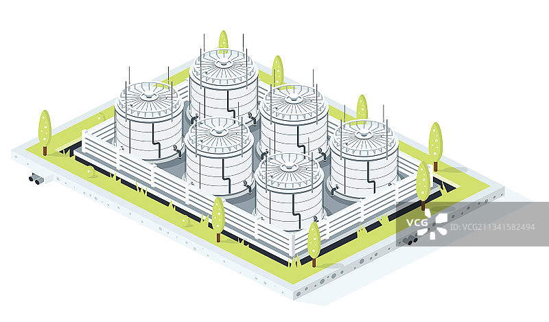 2.5D汽油、原油或柴油存储图片素材