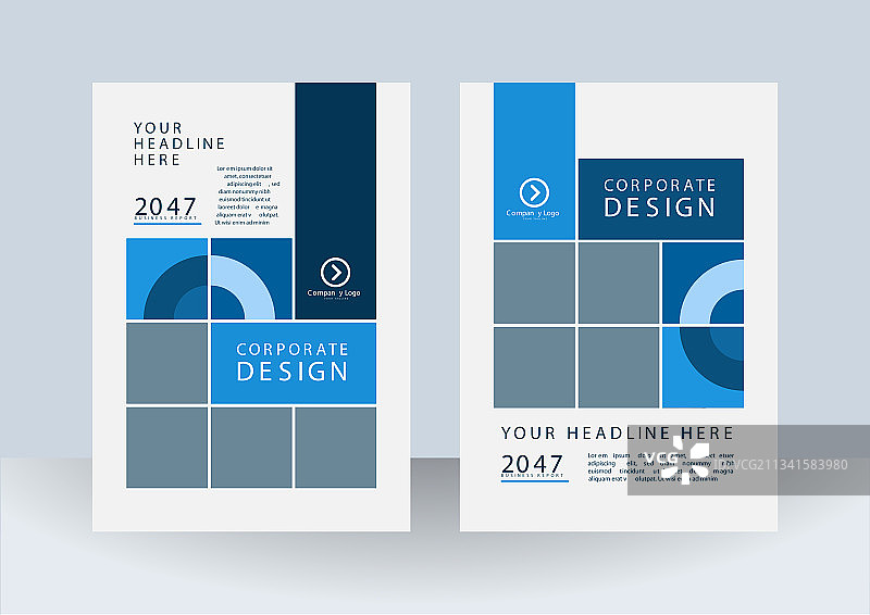现代蓝色封面设计模板图片素材
