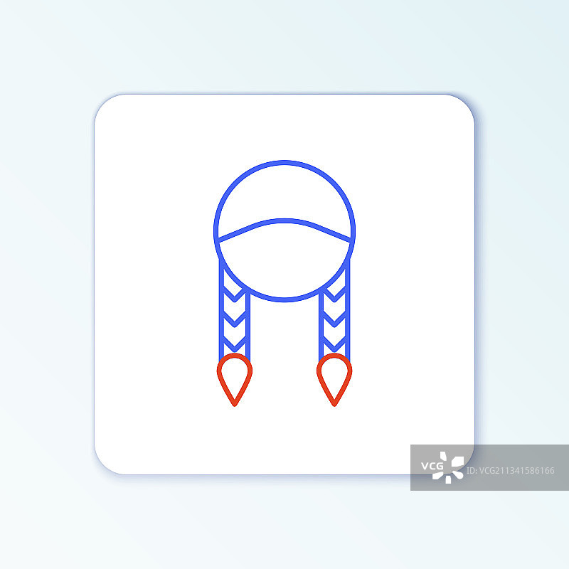 白色背景上的辫子线条图标图片素材