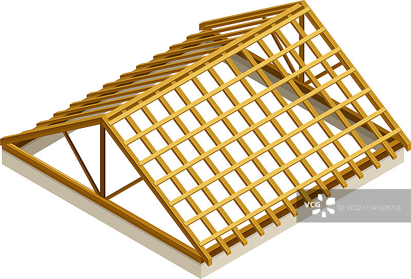 框架式房屋顶部覆盖2.5D图图片素材