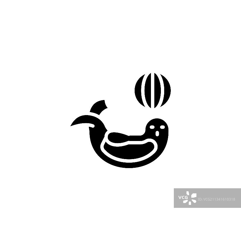 原木标志中的海豹幼崽图标图片素材