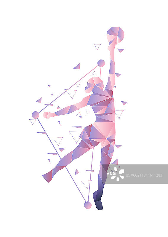 抽象运动人物矢量插画手球排球艺术体操图片素材