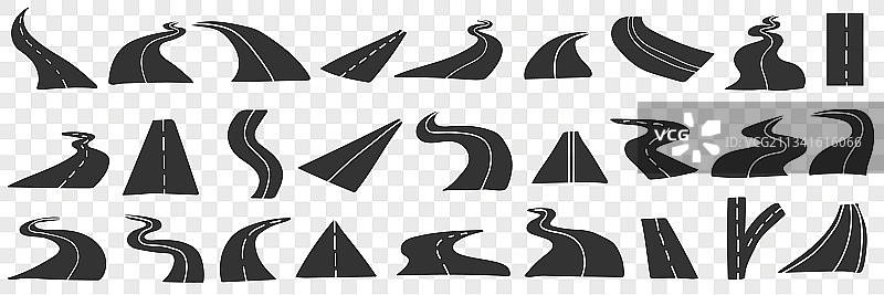 道路和高速公路涂鸦素材图片素材