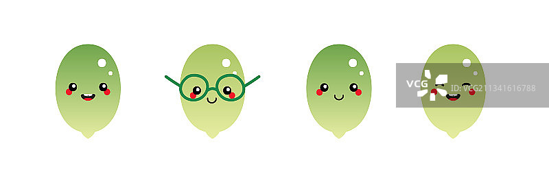 南瓜籽卡通人物套装图片素材