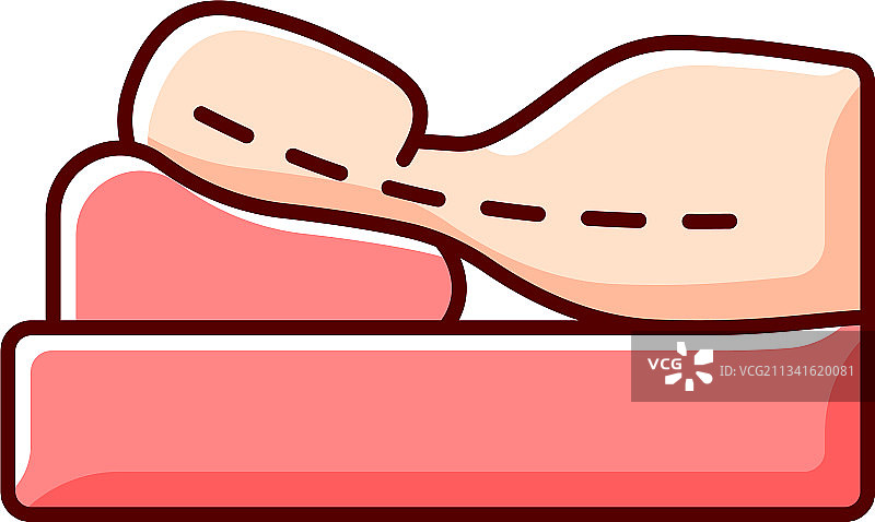 抬高头部睡觉的RGB颜色图标图片素材