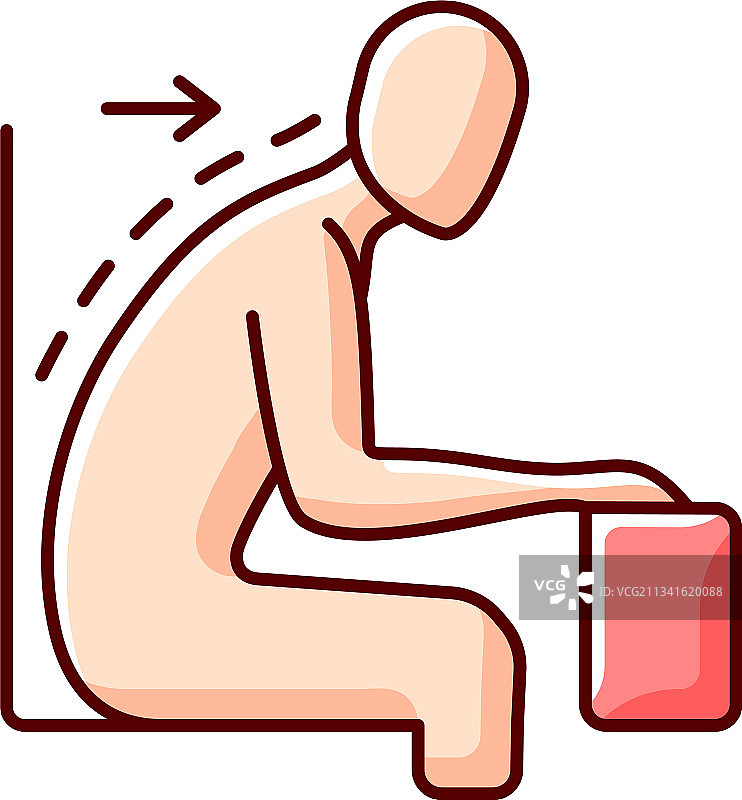 前倾坐姿RGB颜色图标图片素材