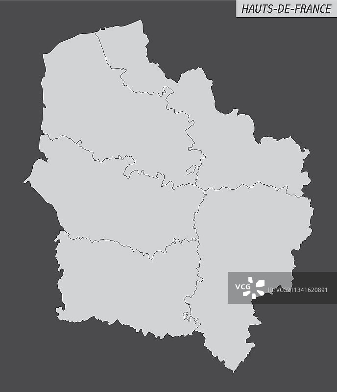 上法兰西大区行政地图图片素材