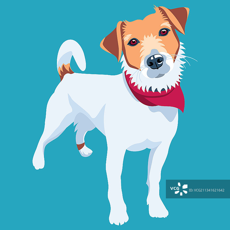 小狗图标扁平化设计图片素材