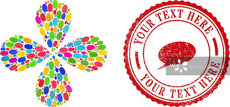 在此处添加文字，做旧橡胶印记和聊天图片素材