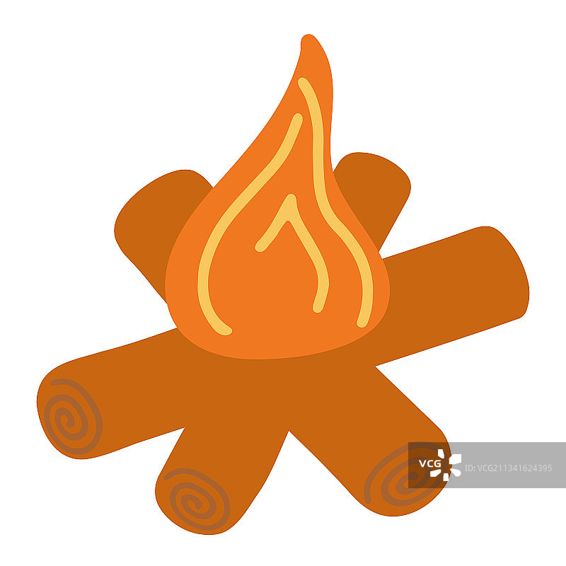 篝火与火焰和木燃烧树手图片素材