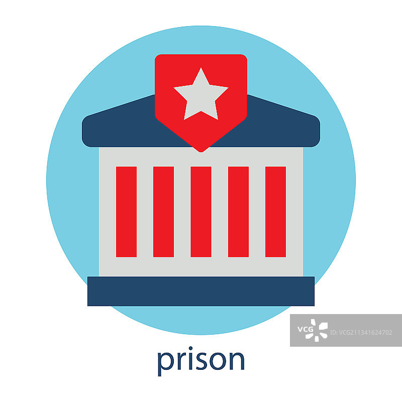 监狱扁平图标图片素材