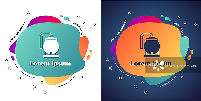 白色背景上孤立的白色油罐存储图标图片素材