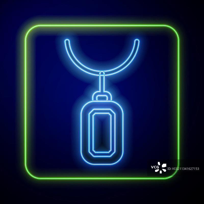 发光的霓虹灯项链吊坠图标图片素材