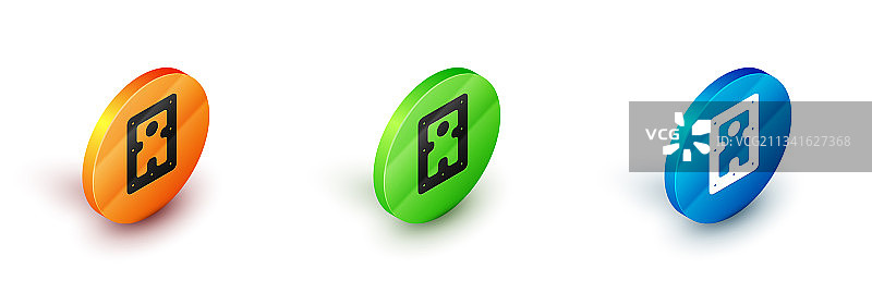 2.5D硬盘驱动器HDD图标图片素材