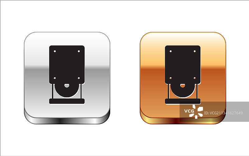 白色背景上的黑色光盘驱动器图标图片素材