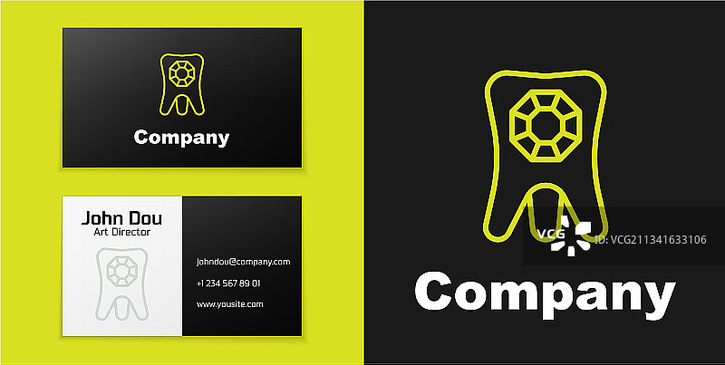 钻石牙齿线条标志图片素材