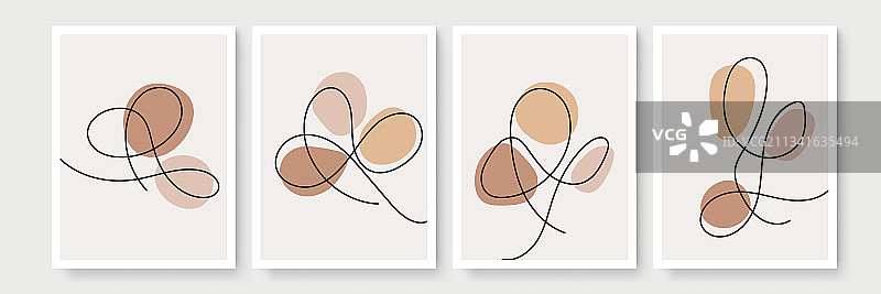 简约自然植物墙壁艺术图片素材