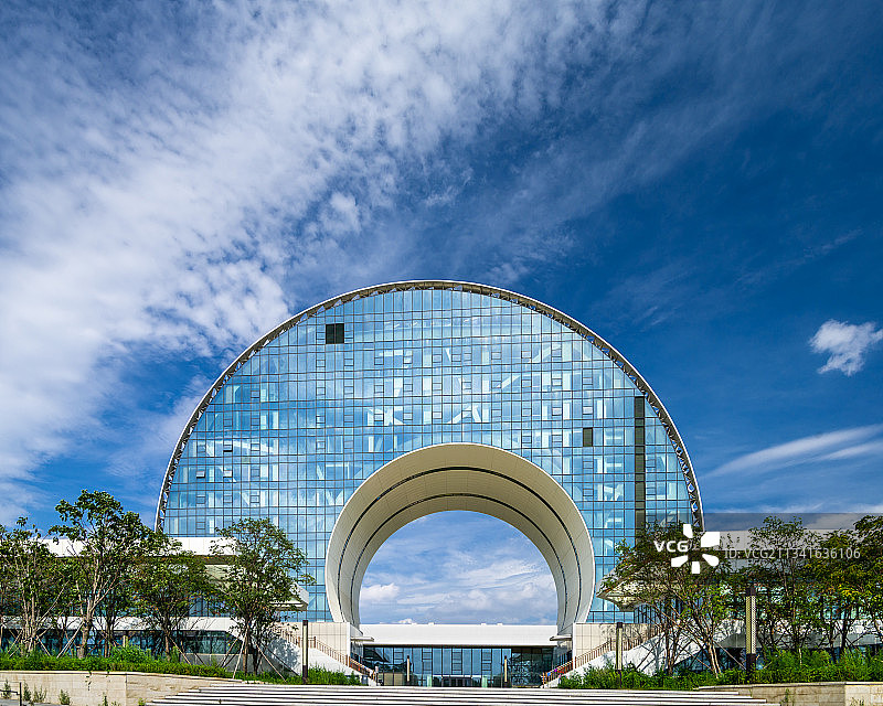 长春汽车公园圆环形地标建筑汽车博物馆图片素材