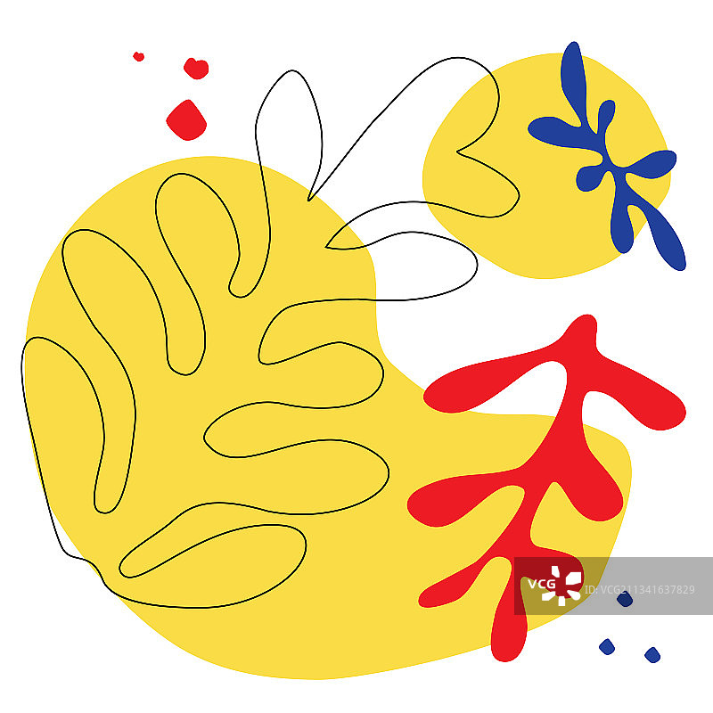 马蒂斯风格的树叶图片素材