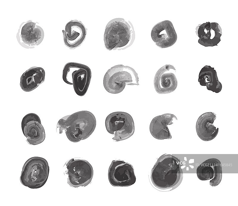 水墨笔触套装图片素材